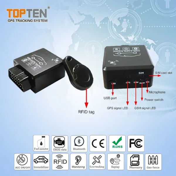 Smart OBD GPS Tracker Support Keyless RFID Remote Diagnostic Tk228-Wy