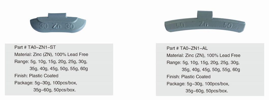 5-60g Clip-on Wheel Weight Wheel Balance Weight for Rim