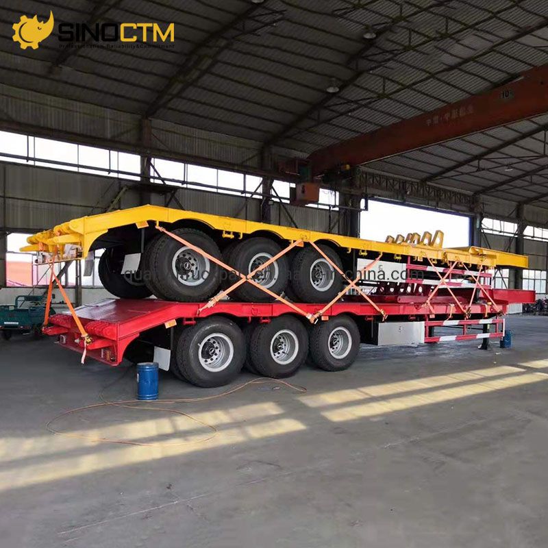 50 Ton 30 Ton Low Truck 20FT Flat Bed 40 FT 40 Feet 40FT Container Flatbed Trailer for Sale