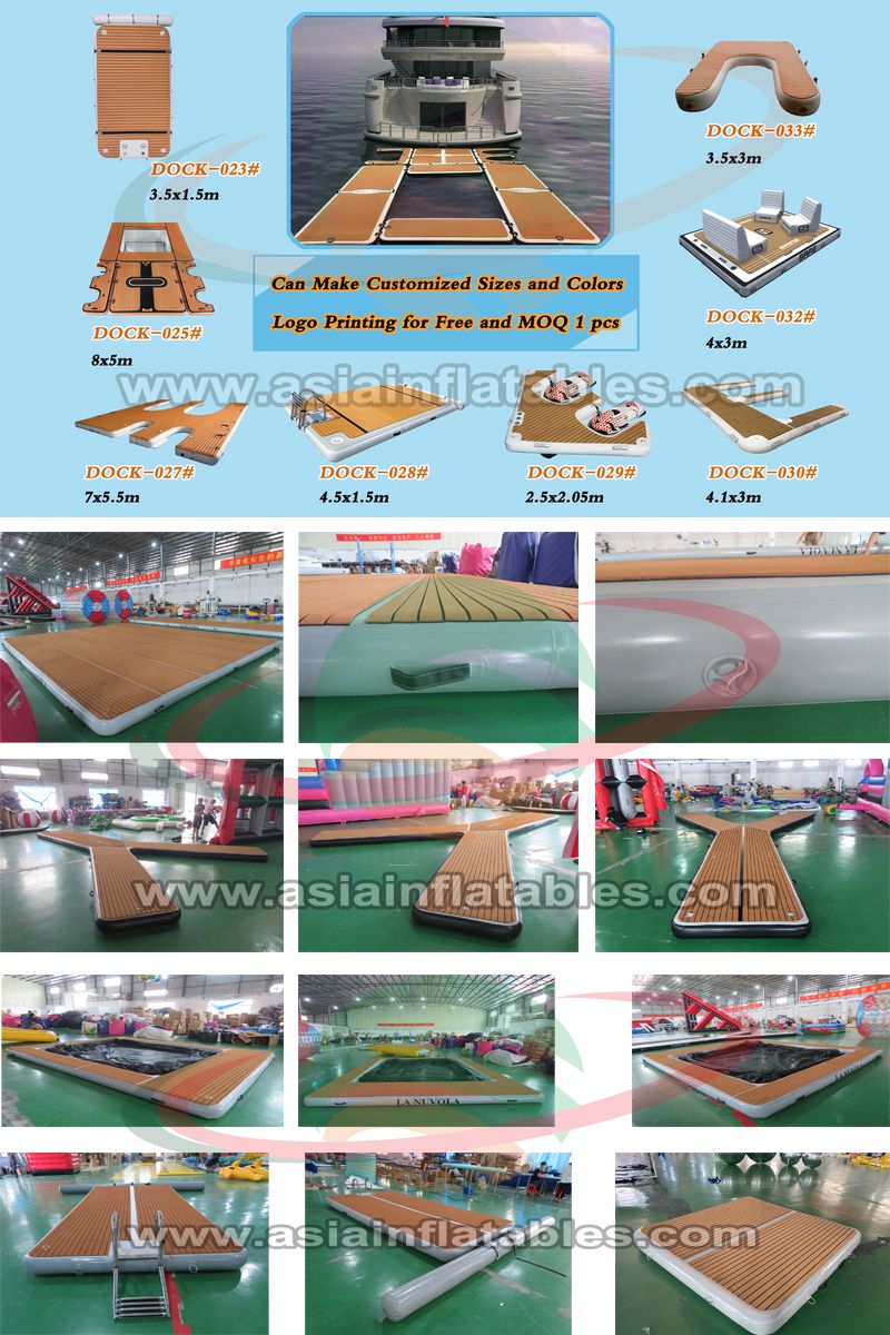 Floating Inflatable Yacht Sea Pool with Dock, Inflatable Floating Platform Dock for Boat