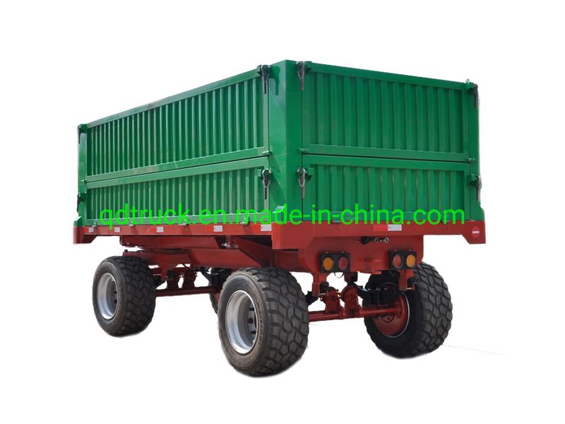 2 axles 6~10 tons 3 way farm tipper trailer