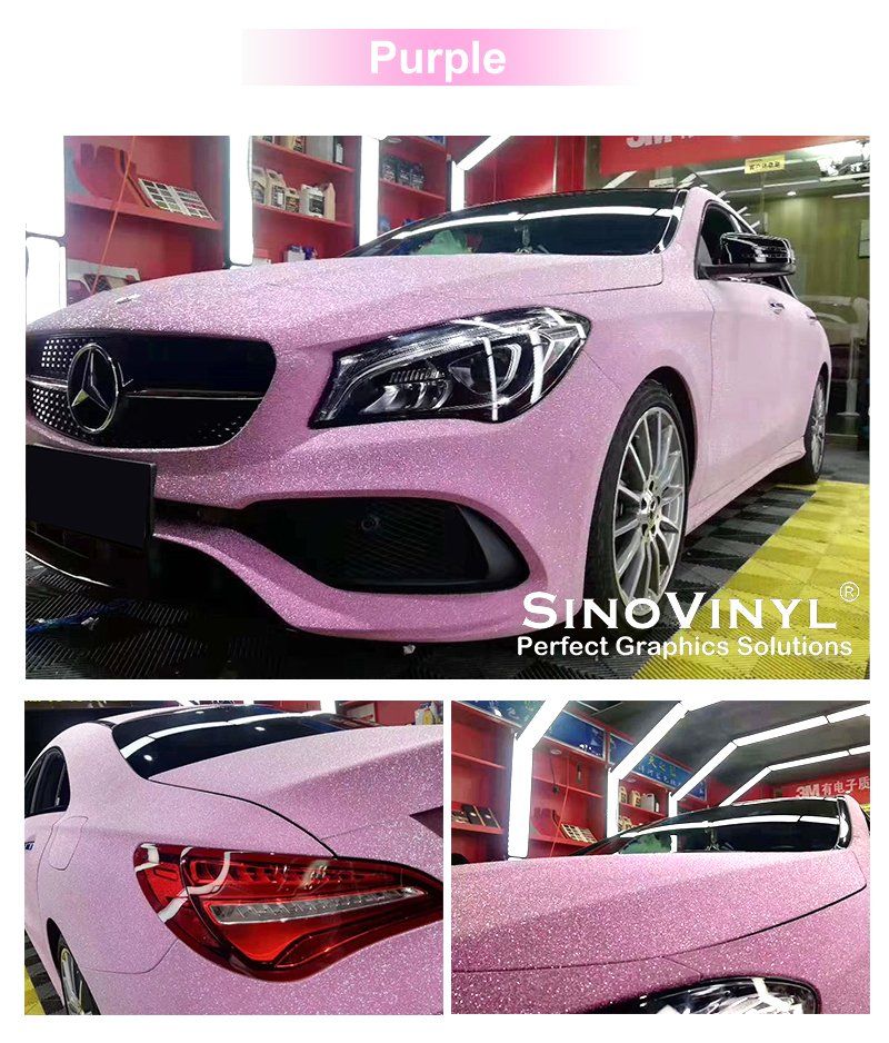SINOVINYL Super Sparkle Stone Glitter Matte Self Adhesive Sticker Vinyl Bright Diamond Glitter Pearl Pvc Adhesive Car Wrap Vinyl