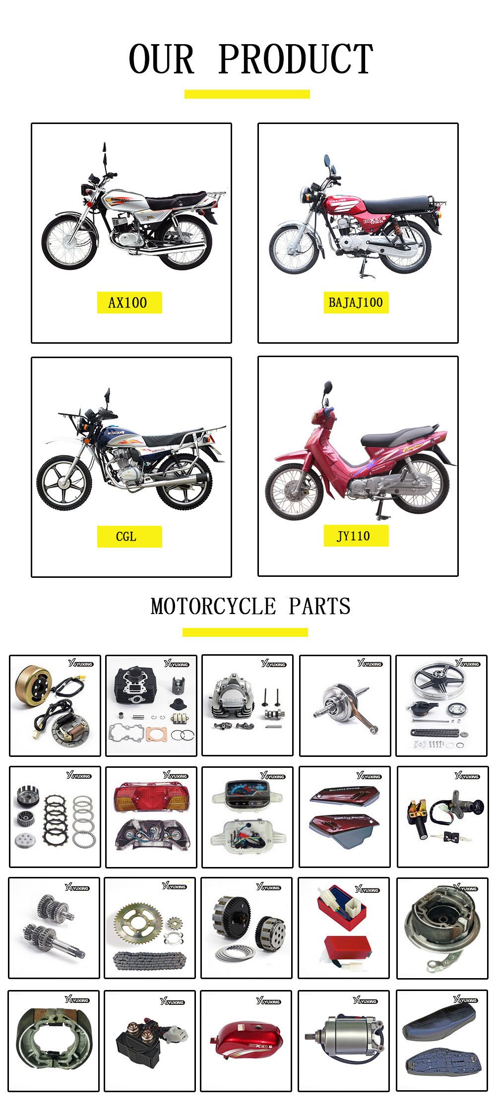 Cgl Motorcycle Spare Parts Motorcycle Cylinder Block, Cylinder Kit/Piston/Rings