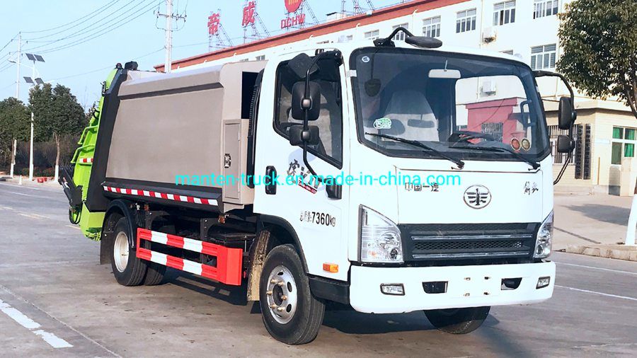 FAW 6000 Liters 6m3 LHD Rhd Small Compressed Garbage Truck for Rubbish Collection