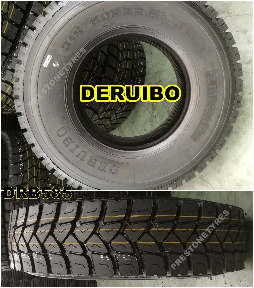 Drb585 Drb592+ Drb869 Deruibo Block Pattern Drive Truck Tyres 13r22.5 315/80r22.5 1200r24