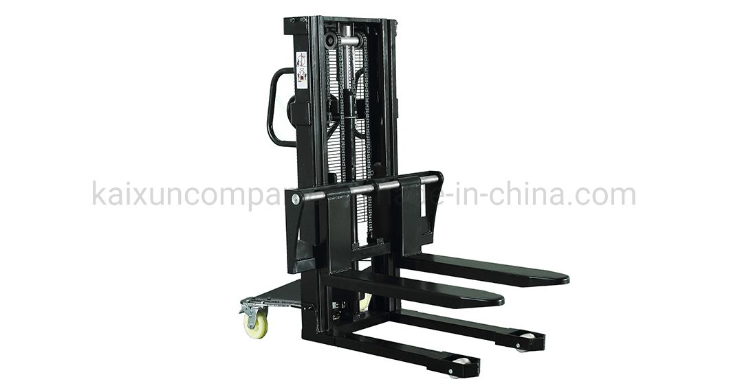 1500kg 2m Factory Transport Equipment Manual Transpallet Stacker Adjustable Forks CE