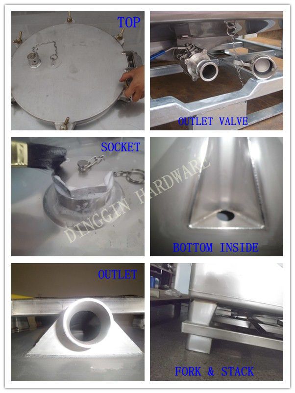 550 Gallon Square Stainless Steel Tank for Storage IBC