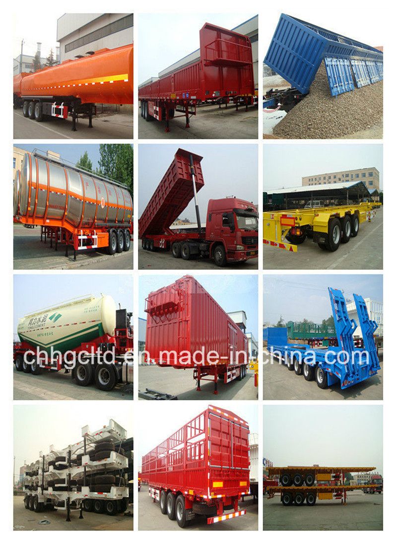 40FT Container Chasiss Flatbed Container Trailer, Two Axles Highboy Semi Trailer