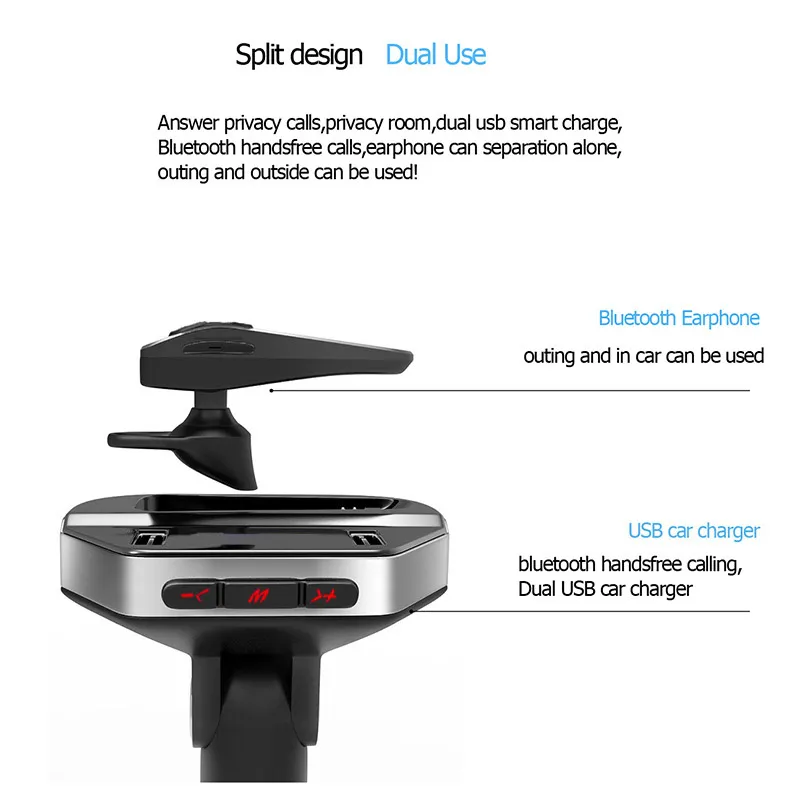 V6 Car Kit Wireless MP3 Player Phone Charger Bluetooth Headset Hands-Free Call Kit