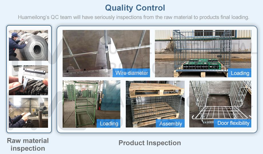 China Stacking Wire Mesh Storage Pallet Cage with Wooden Pallet