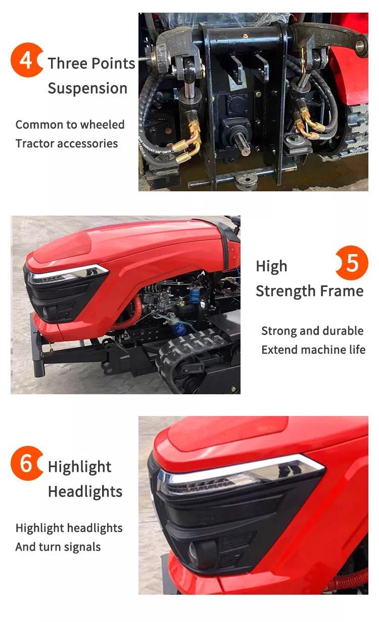 Small Farm Tractors with Rubber Tracks Crawler Tractor Agricultural Machinery Mini Crawler Tractor for Sale