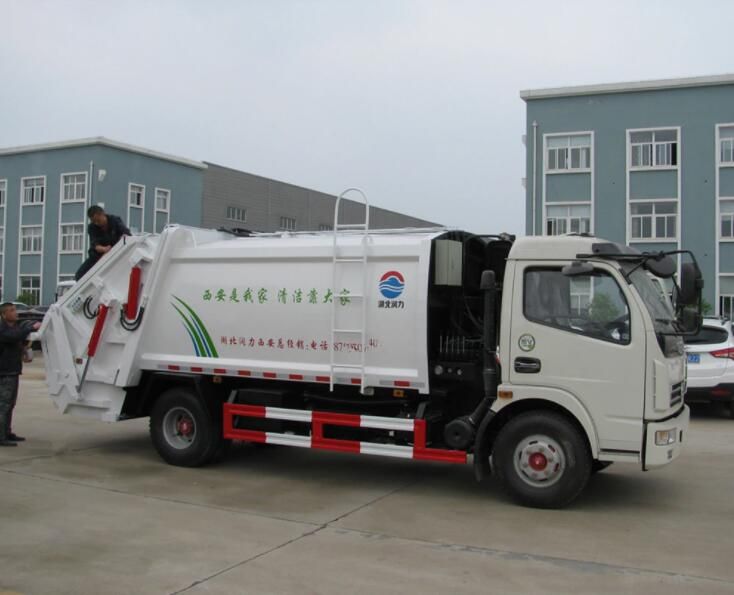 DFAC 4X2 8 M3 New Compactor Garbage Waste Refuse Truck for Sale with Rear Scoop Collection