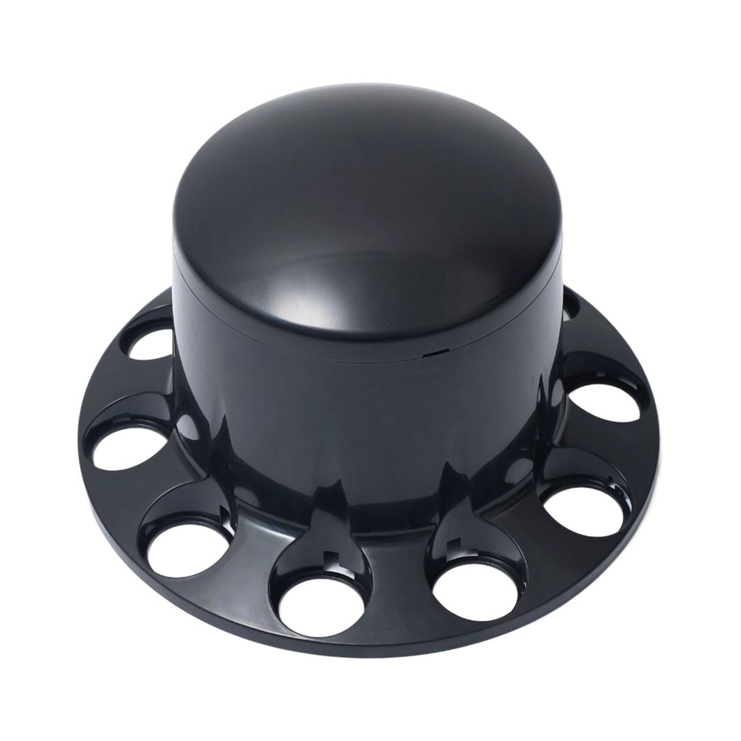 Ninetin Truxpro Black ABS Standard Rear Axle Cover Kit Hubcap with 10 Pieces 33mm Thread on Lug Nut Covers for Semi Trucks