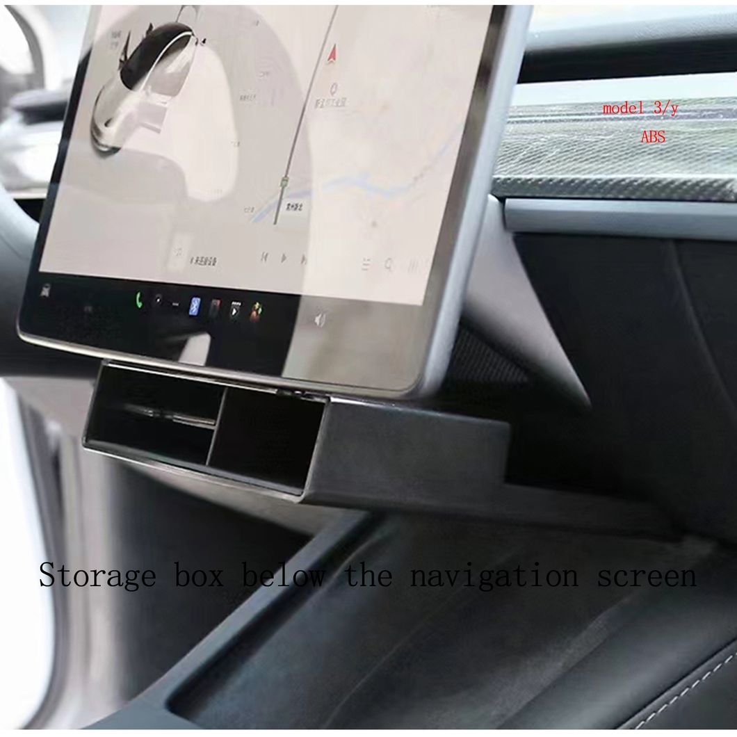 Storage Box Under The Navigation Screen for Tesla Model 3 Model Y
