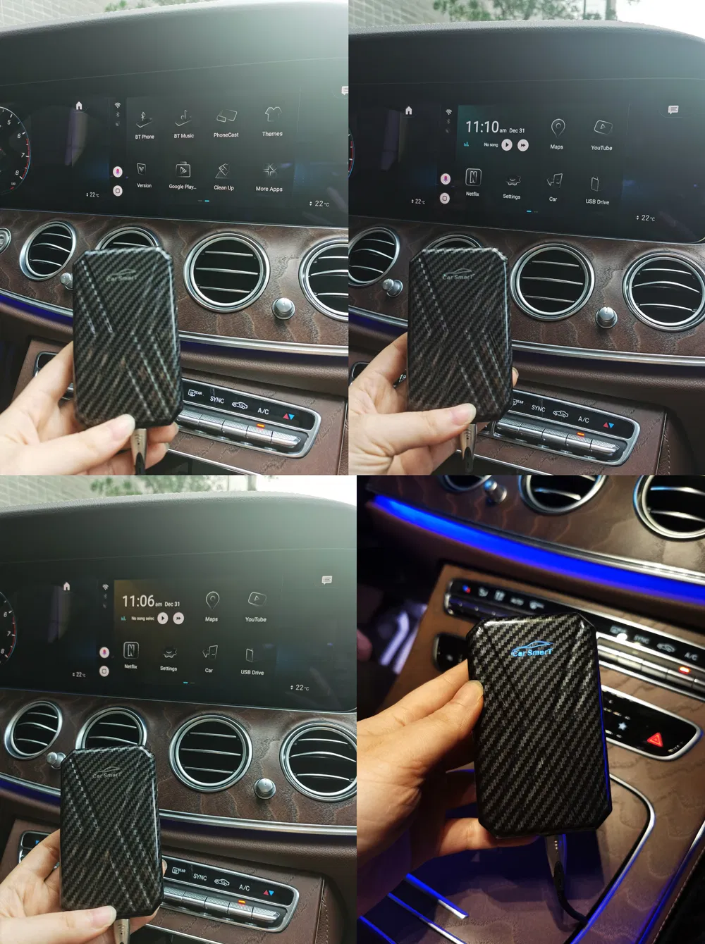 Silverstrong Carplay Ai Box Android 9.0 Box Car Multimedia Player 4+64G Wireless Mirror Link for Carplay Android Auto TV Box