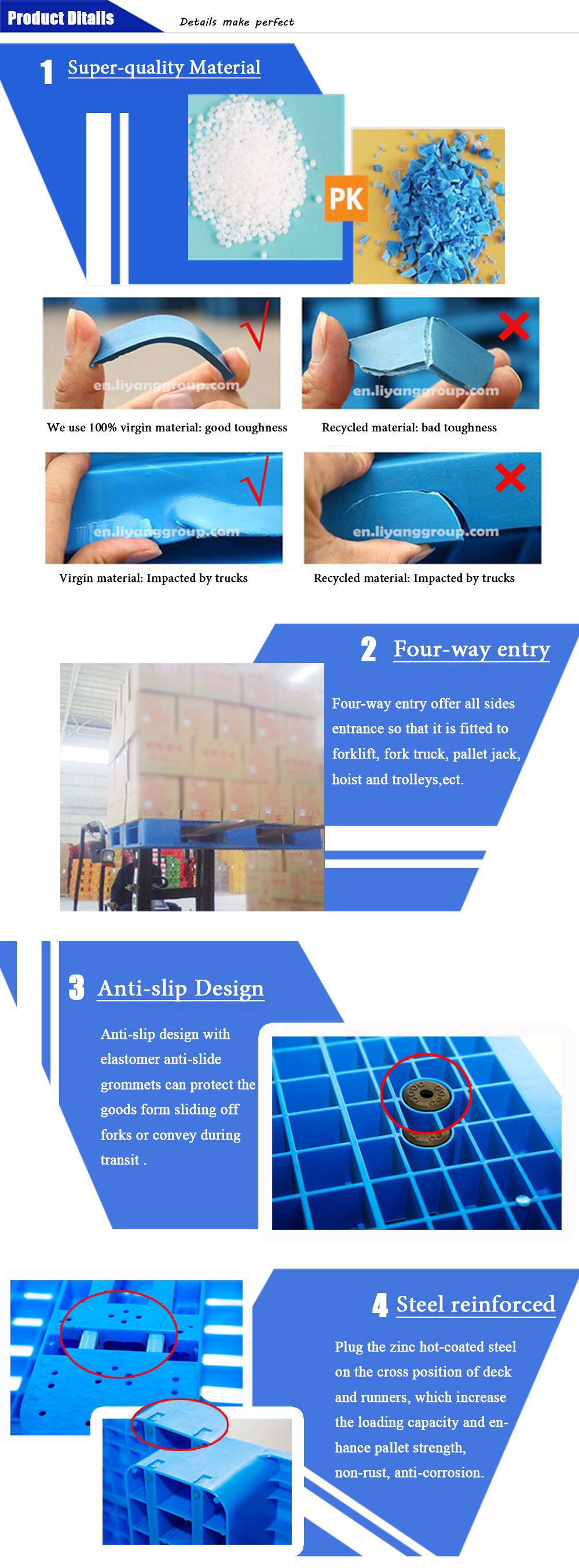 Heavy Duty HDPE Plastic Material PP/PE Textile Printing and Dyeing Plastic Pallet 1600X1400