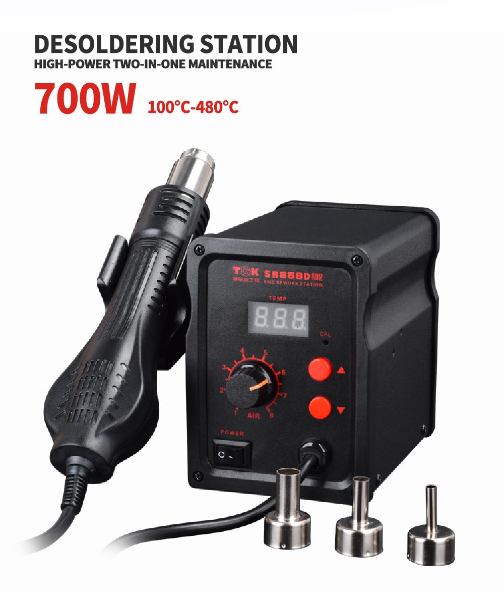 Tgk Desoldering Station for Repairing Electronics at Home or Soldering Kits Sr858d