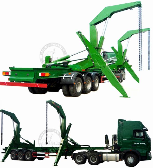 20FT 40FT 37ton Self-Pickup Crane Side Lifter Loader Container Trailer