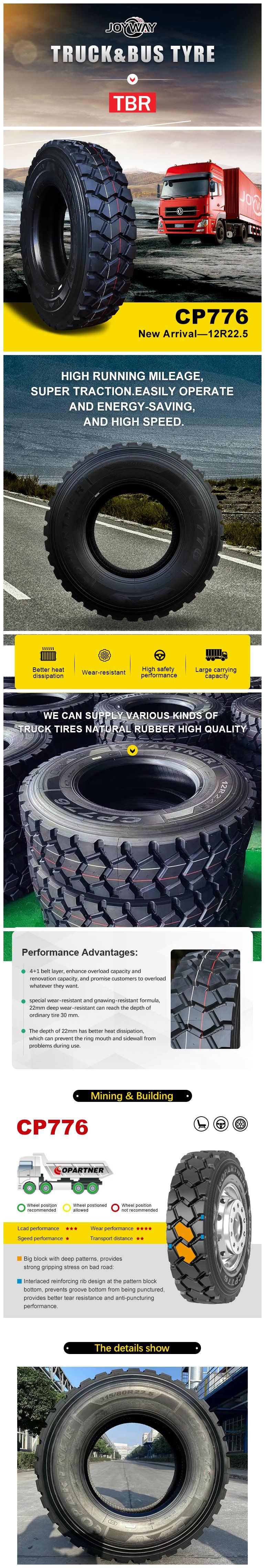 Supre Quality Copartner Haida Frideric Truck Tires (215/75R17.5, 235/75R17.5, 245/70R19.5, 255/70R22.5/275/70R22.5)