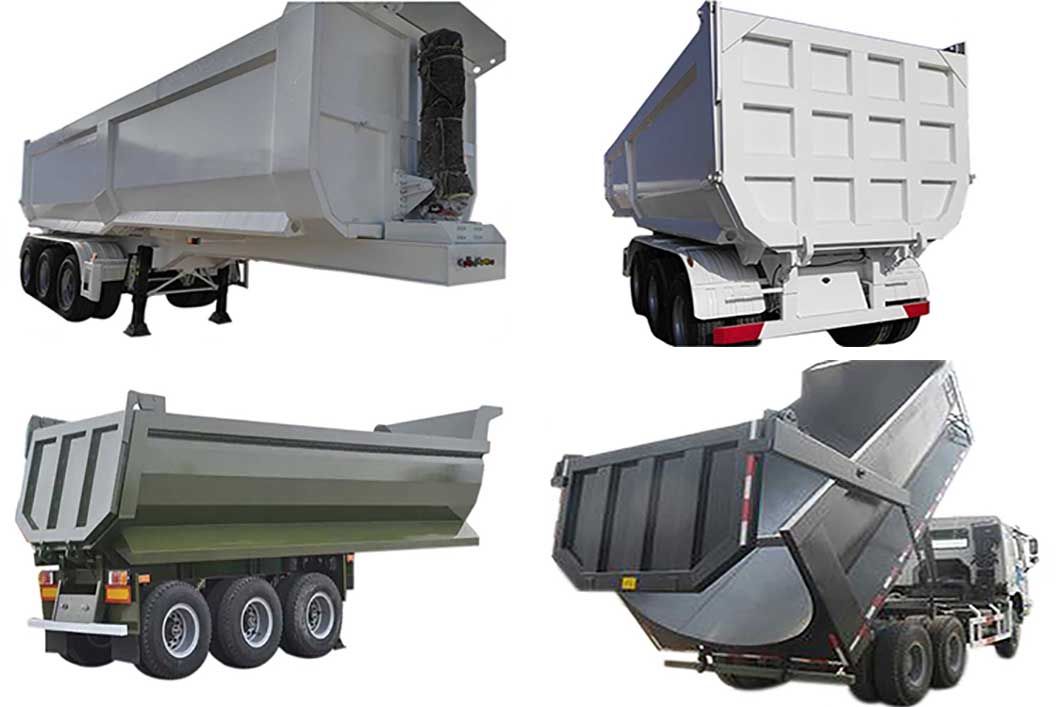 3 Axles 45 Cubic Meters Tipper Container Skeletal Dump Trailer