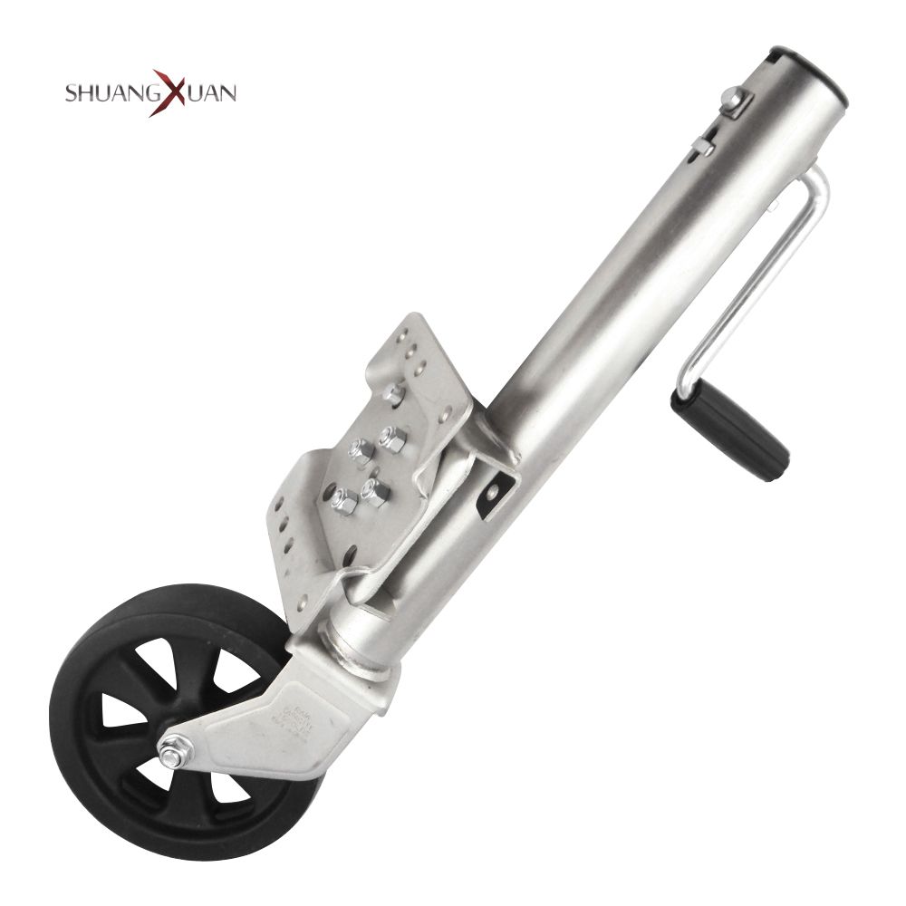 8 Inch Solid Wheel Sidewind Round Swivel Trailer Jack with Bolt on Capacity 1500lbs Jockey Wheel Boat RV Parts Accessories