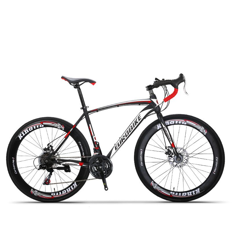 Stock Red 26′′ Mountain Road Bike Cheap Price Road Bicycle with Steel Carbon Frame 21 Speed 700c*23c Road Bike with Disc Brake
