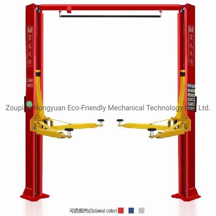 Hongyuan Two Post Car Lift with Single Side Manual Lock Release and Tyre Changer Wheel Balancer