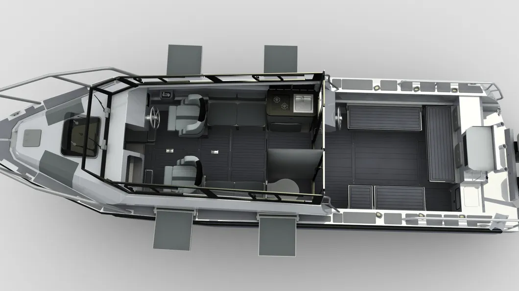 9m 30FT Aluminum Cabin Fishing Boat Yacht with Washroom