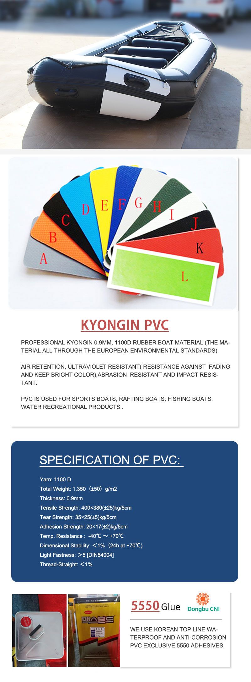 Good Design Beautiful Type and Low Price Rafting/Fishing/PVC Boat