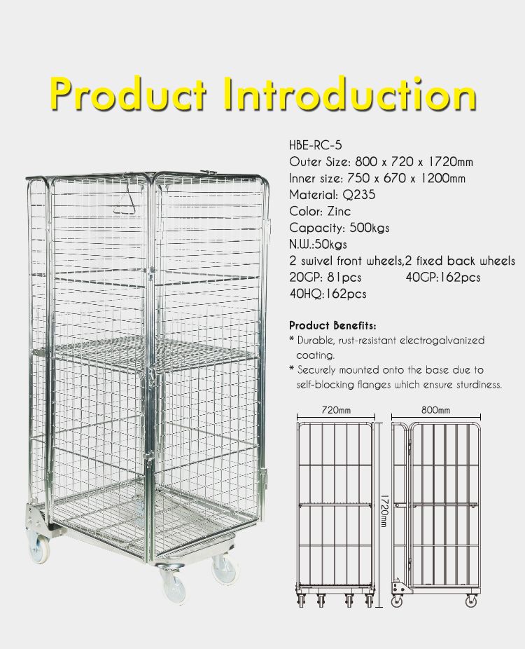 4 Side All Around Use Wire Roll Container