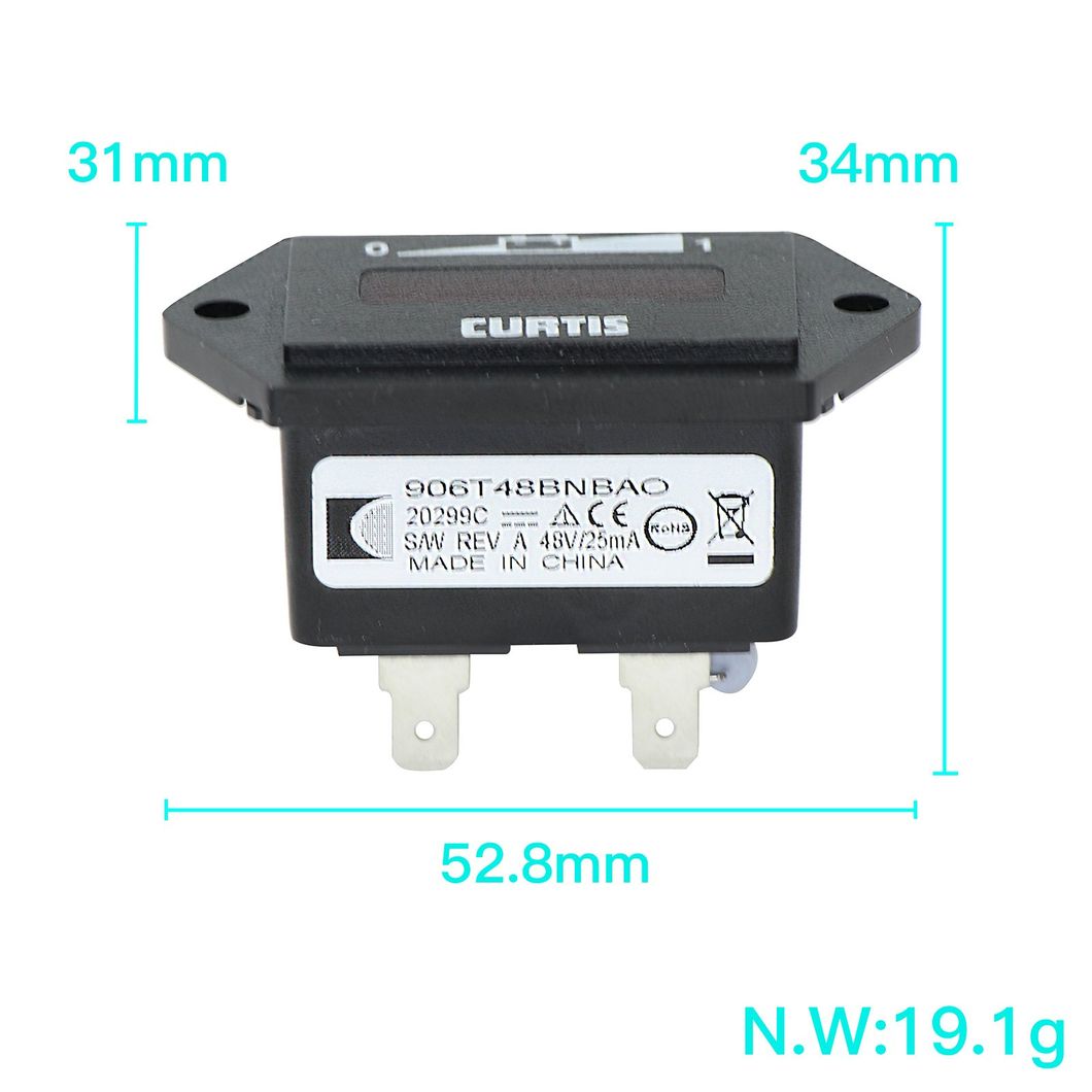 48 Volt Curtis LED Battery Charge Indicator Meter Fits on Club Car Ds&Precedent 48V Electric Golf Carts 101814201