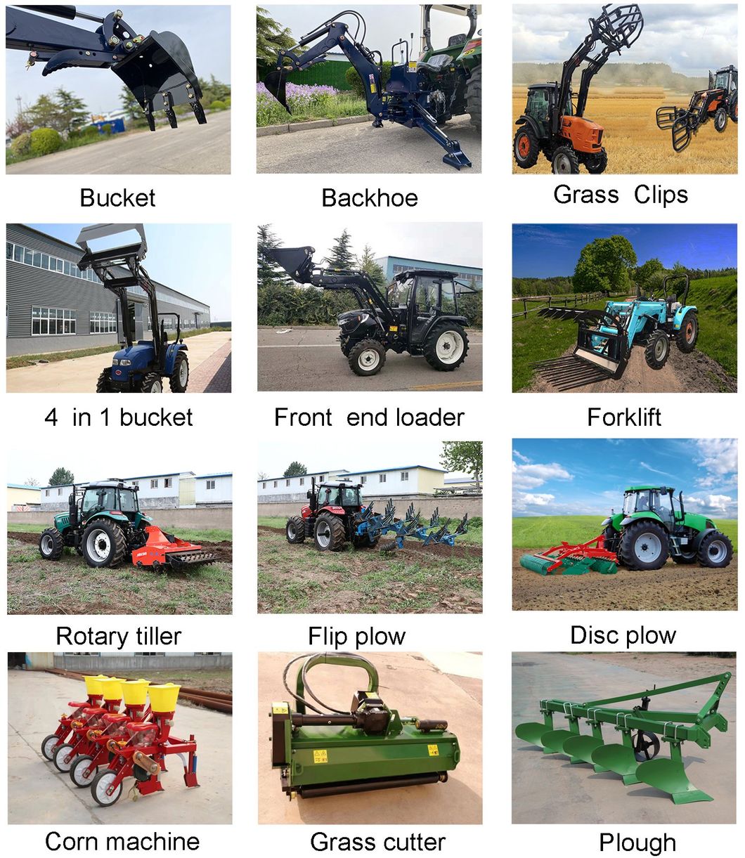 Made in China Agricultural 4 Wheel Machinery Equipment 4X4 Farm 25HP 30HP 40HP 45HP 50HP Tractor Use in Farm and Garden