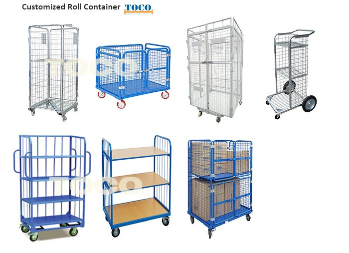Galvanized Four Side Super Jumpo Logistic Trolley with Logo for Electronics