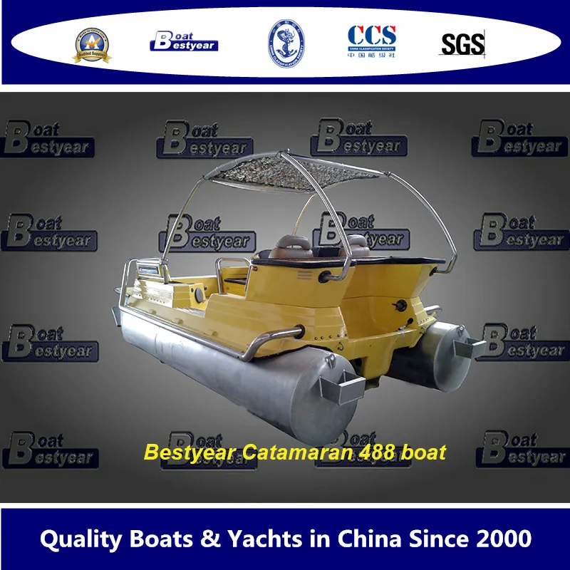 Bestyear 4.88m Aluminum Catamaran Pontoon Boat for Pleasure and Entertainment