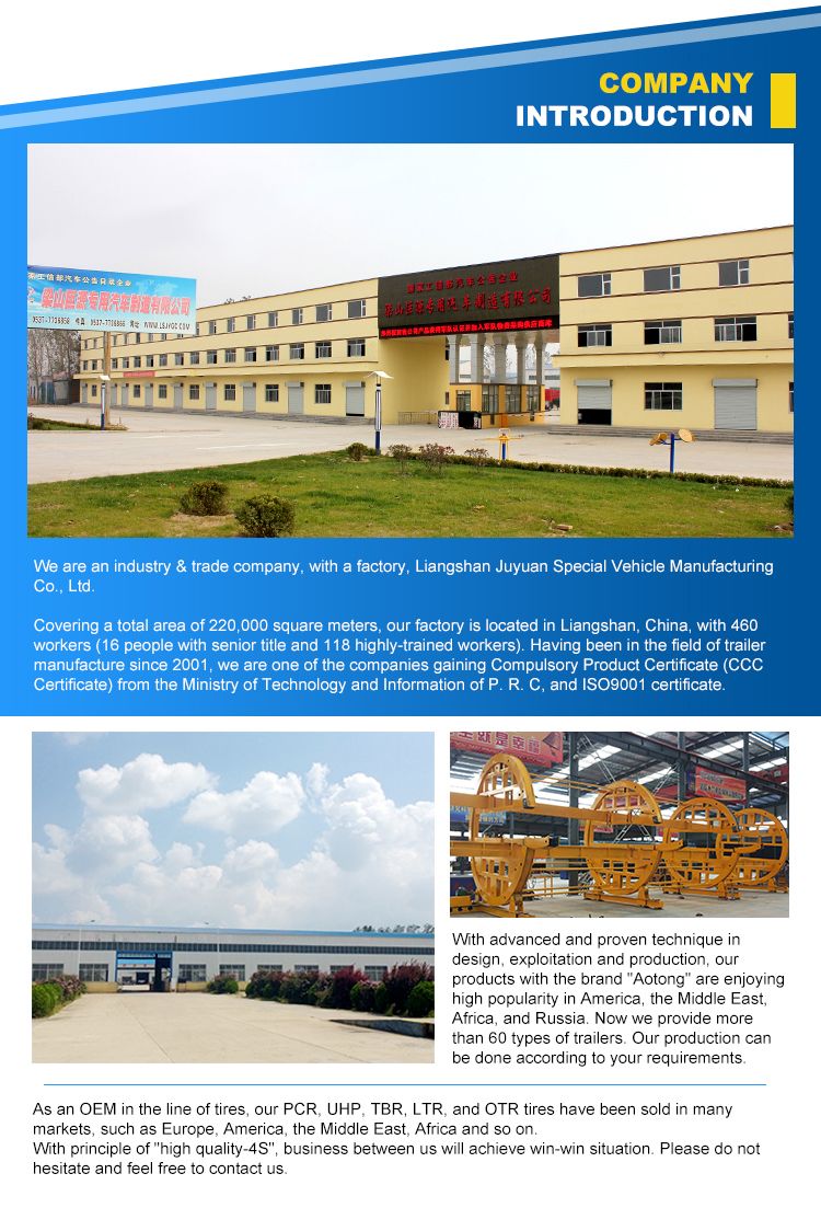 Aotong Tri Axles 50tons Cattle Transporting Livestock Semi Trailer