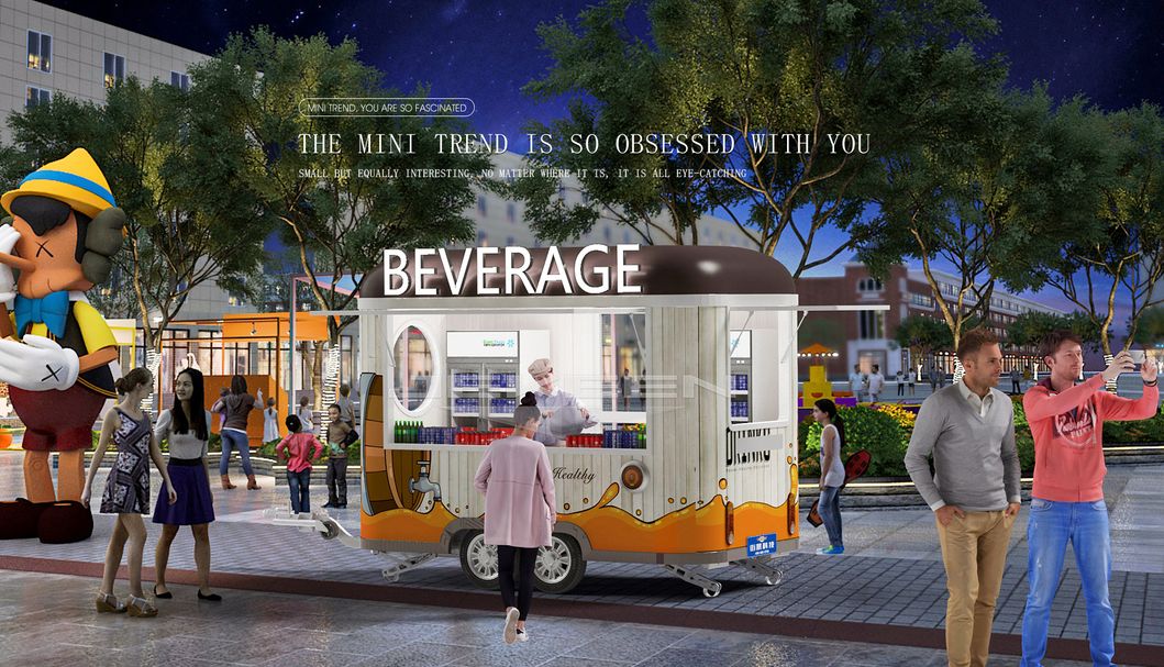 Jekeen Donut Mobile Cart Food Truck Mobile Food Cart/Van Blues