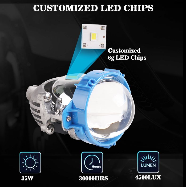 New Arrival 4300K Motorcycle LED Headlight System High Low Beam Auto Bi-LED Lens Lamp Car Light Aftermarket Upgrading Smart Automotive Lamps