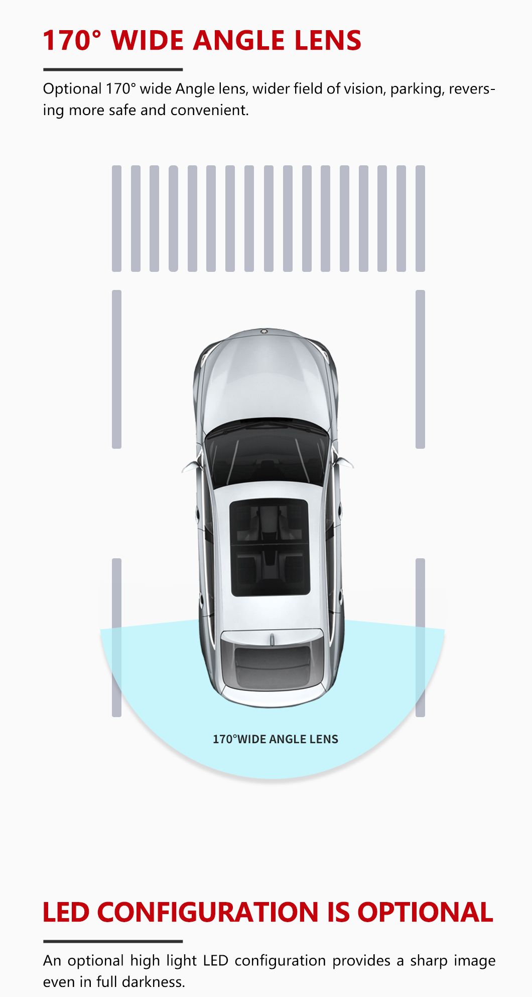Two- in-One Rearview Car Camera with Parking Sensor