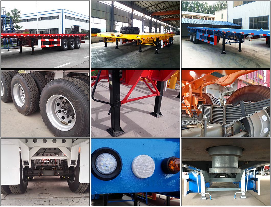 3 Axle 40FT Container Semi Flatbed Trailer at Reasonable Price