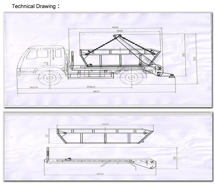 Dongfeng Tianjin 4X2 Kitchen Use Roll Arm Garbage Truckside Loading Garbage vehicle