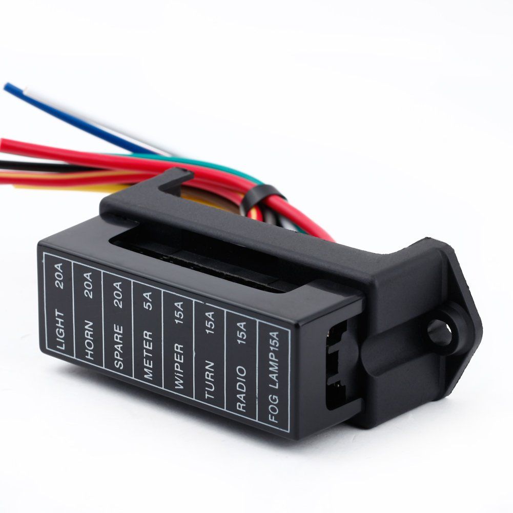 8 Way DC32V Circuit Car Trailer Auto Blade Fuse Box Block Holder Atc ATO 2-Input 8-Ouput Wire