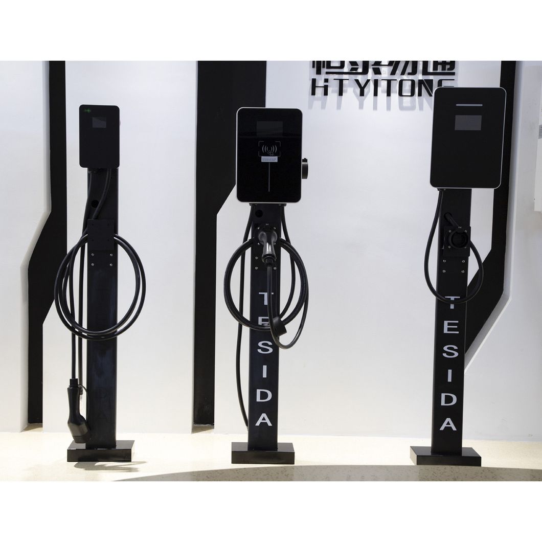7kw Charging Pile Type 2 EV Charger Charging Station for Family or Public EV Charging with 5m Cable, WiFi, IP54