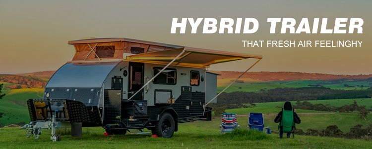 Compact Hybrid Caravan 13FT Camper Trailer Campervan with 4 Berth