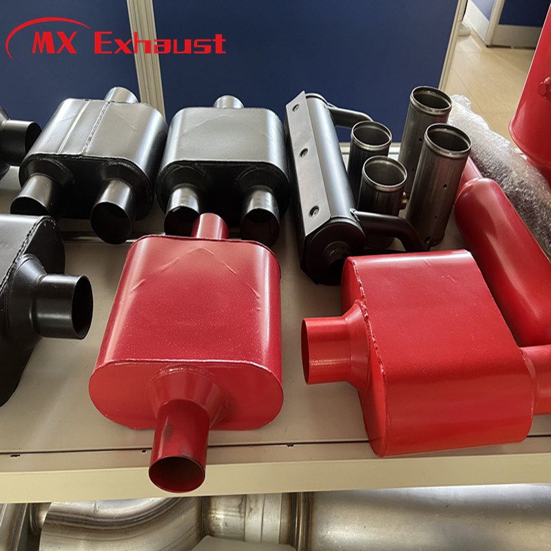 2&quot; 51mm 14&quot; Round X 20&quot; Polished Stainless Steel Exhaust Pipe Perforated Glasspack Silencer Resonator Muffler