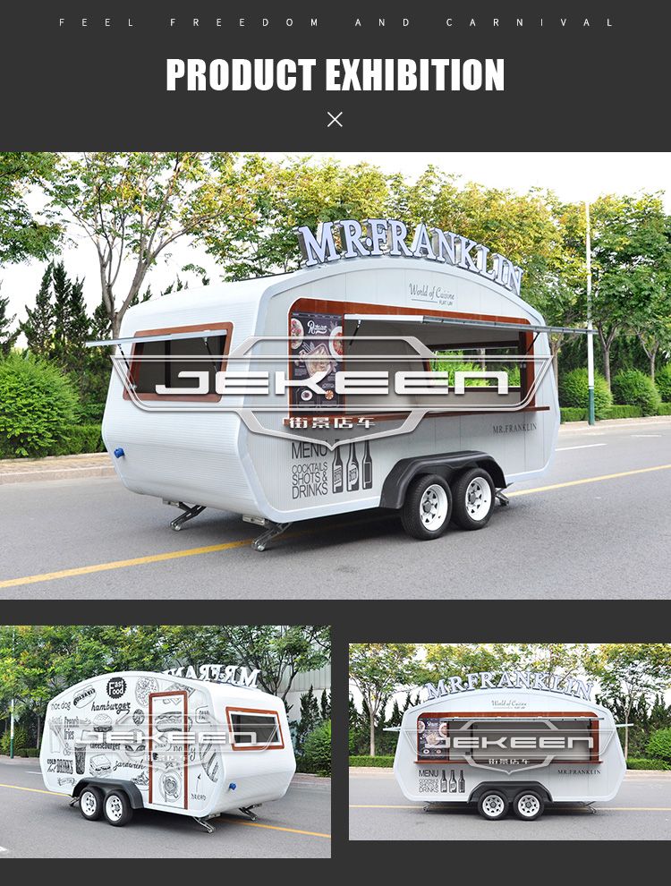 Jekeen Mobile Food Trailer with Fast Food Service Snack Machine Frank