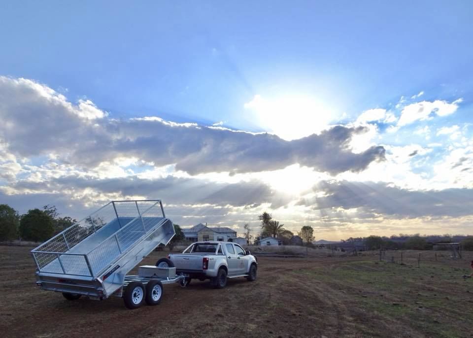 8X5 10X5 10X6 12X7 Hot DIP Galvanized Hydraulic Utility Dump Box Tipper Trailer for Sale