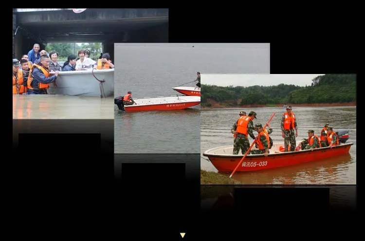 Orange-Red Electric Boat Factory Price Fishing Rescue Boat Speedboat for Sale