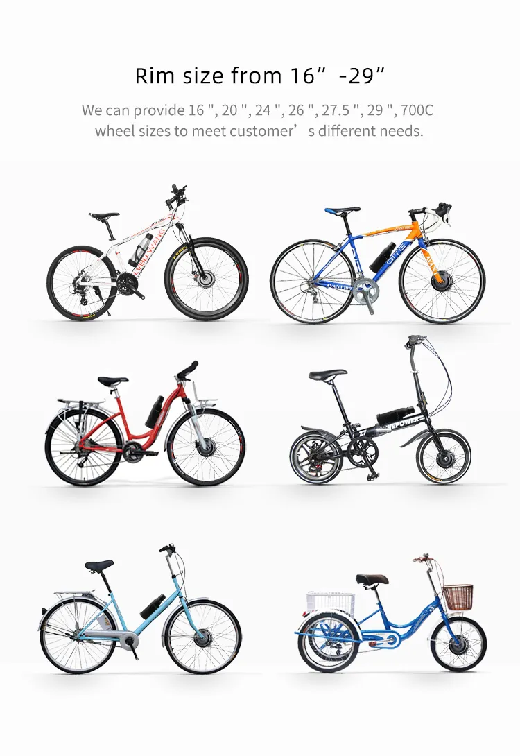 Lvbu Factory Electric Bicycle 36V 250W 350W 500W Wheel Hub Motor Electric Bike Cycle Conversion Kit for Sale Form 16-29 Inch&700c.