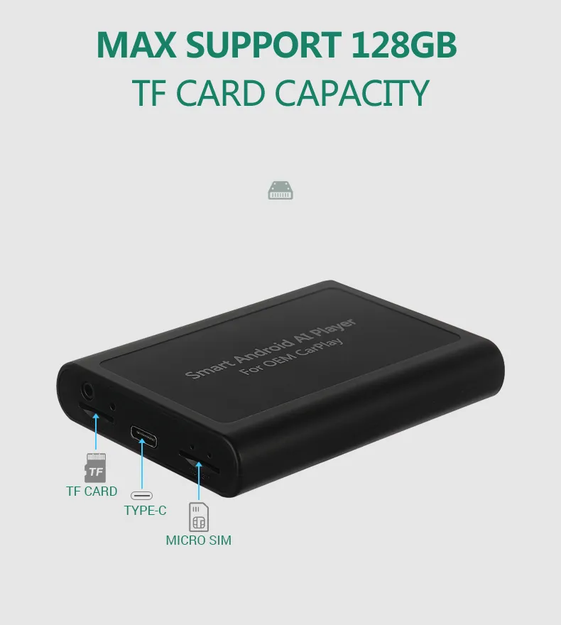 Qualcomm Snapdragon Android 10 Wireless Carplay Android Auto Ai Box Car Multimedia Player for Benz Audi Honda Universal TV Box