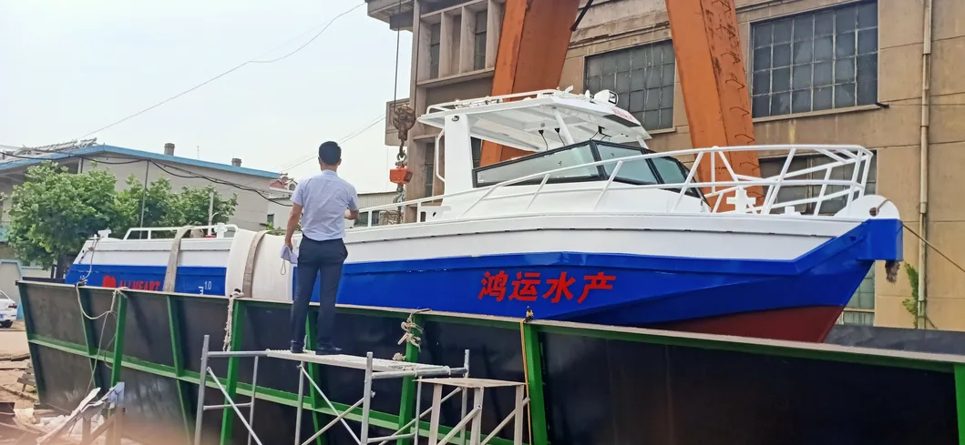 China Factory 11.2m /40FT Small Aluminium Alloy Sea Farming Cabin Boat Work Boat for Sale